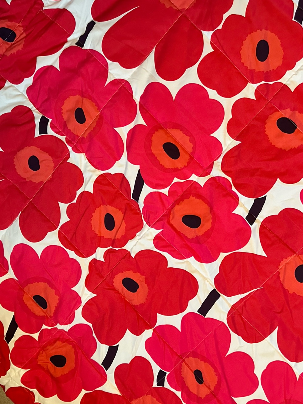 Marimekko Unikko Lightweight Quilt Comforter Queen Full EUC